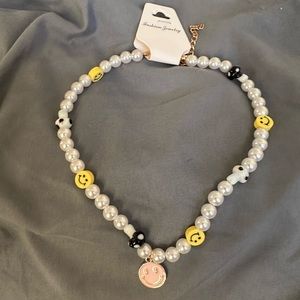 Y2K Smiley, Mushroom and Pearl Necklace- NWT